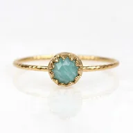 Pierścionki - Złoty pierścionek Petite z amazonitem - miniaturka - grafika 1