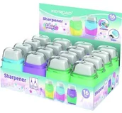 Temperówki - Temperówka plastikowa z gumką KEYROAD, pastel, podwójna, pudełko, mix kolorów - miniaturka - grafika 1