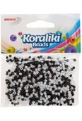 Prace ręczne dla dzieci - Koraliki akrylowe do nawlekania białe czarne 35mm - miniaturka - grafika 1