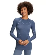 Koszulki i topy damskie - FALKE damska koszulka z długim rękawem Wool Tech. Long Sleeve Comfort Fit mieszanka wełny merynosów, 1 opakowanie, niebieska (Capitain 6751), rozmiar: S - miniaturka - grafika 1