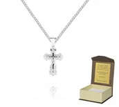 Biżuteria dla dzieci - Srebrny łańcuszek + KRZYŻYK PRAWOSŁAWNY 40cm P3K24 - miniaturka - grafika 1
