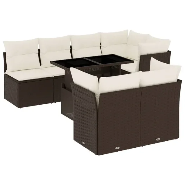 Zestaw mebli ogrodowych z brązowego rattanu PE, 62x62x69 cm, 55x62x69 cm,