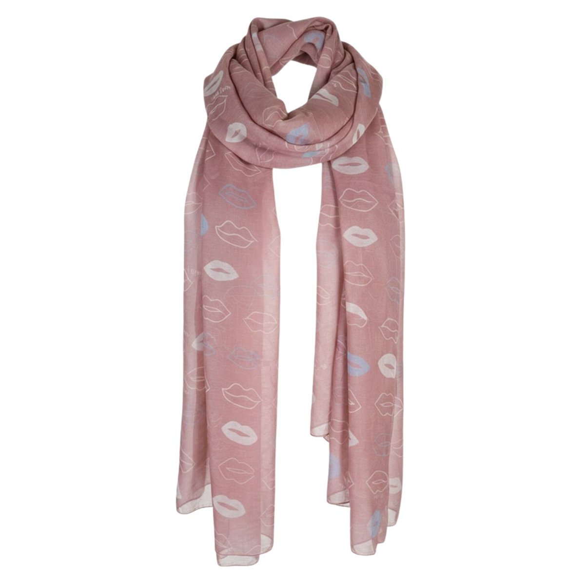 Szal damski s.Oliver chusta długa w usta lekka różowa