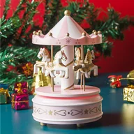 Inne - Urocza Europejska Karuzela w Skrzynce Muzycznej - Idealna na Urodziny i Boże Narodzenie, Bez Baterii, Doskonały Prezent Dekoracyjny do Domu - miniaturka - grafika 1