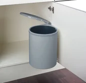 Kosze na śmieci - Kosz na śmieci Wesco Kosz na śmieci otwierany razem z drzwiczkami RONDO 13l szary Wesco - miniaturka - grafika 1