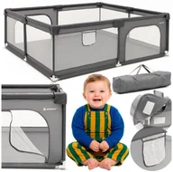 Łóżeczka i kojce - Kojec dla dzieci, zamykany 180x150x66 cm plac zabaw, ochronny, szary UNIWERSALNY - miniaturka - grafika 1