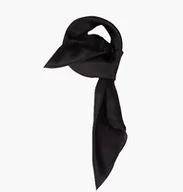 Apaszki i szaliki damskie - Klasyczna czarna średnia apaszka jedwabna damska - miniaturka - grafika 1