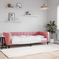 Sofy i kanapy - vidaXL Sofa z funkcją spania, różowa, 80x200 cm, obita aksamitem - miniaturka - grafika 1