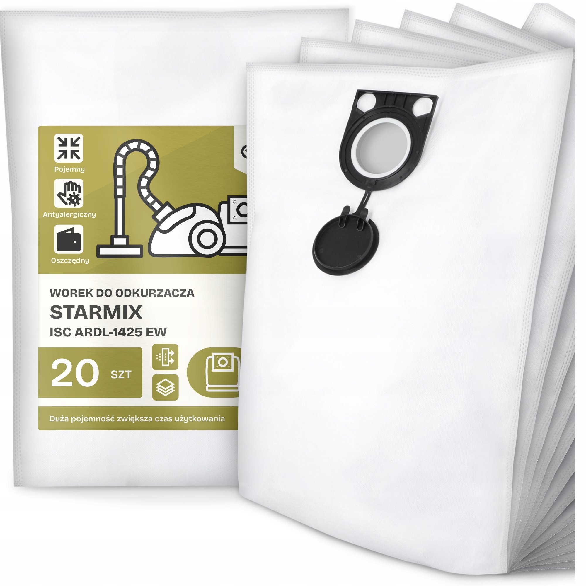 20x Worek do Odkurzacza Starmix Isc ARDL-1425 Ew Syntetyczny Pojemny G9
