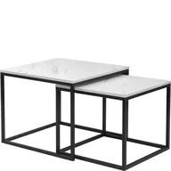 Ławy i stoliki kawowe - Zestaw 2 Ław VR-06 Veroli GIB Meble Czarny / Biały Marmur - miniaturka - grafika 1