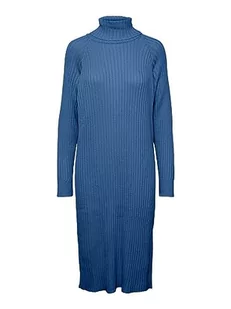 YAS Damska sukienka z dzianiny YASMAVI, federal blue, S - Sukienki - miniaturka - grafika 1