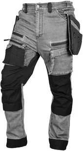 Neo Spodnie robocze DENIM, wzmocnienia Cordura, odpinane kieszenie kaburowe, szare, rozmiar L - Odzież robocza - miniaturka - grafika 1