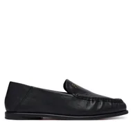Półbuty damskie - Lordsy Tommy Hilfiger Leather Ruched Toe Loafers FW0FW09250 Czarny - miniaturka - grafika 1