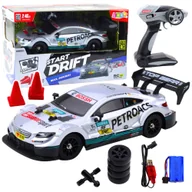 Zabawki zdalnie sterowane - Samochód Wyścigowy Auto Do Driftu RC Srebrne 30km/h 1:16 LEAN Toys - miniaturka - grafika 1