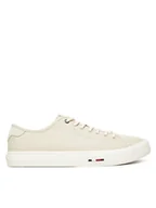 Trampki męskie - Tommy Hilfiger Tenisówki Hi Vulc Street Canvas FM0FM05515 Beżowy - miniaturka - grafika 1