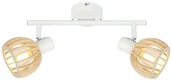 Lampy sufitowe - Candellux Lampa sufitowa reflektorek ATARRI LISTWA 2X25W E14 BIAŁY+DREWNO 92-68088 - miniaturka - grafika 1