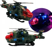 Zabawki zdalnie sterowane - Helikopter na baterie wojskowy z ruchomym śmigłem światło dźwięk - miniaturka - grafika 1