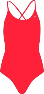 Stroje kąpielowe - Kostium kąpielowy damski Puma Swim V-Neck czerwony-M - grafika 1