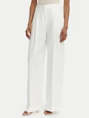 Spodnie damskie - BOSS Spodnie materiałowe Tiana 50557443 Biały Relaxed Fit - miniaturka - grafika 1