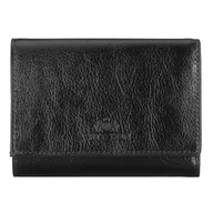 Portfele - Damski portfel skórzany poziomy czarny - miniaturka - grafika 1