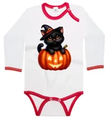 Body dla niemowląt - Body dziecięce Czarny Kotek Czarodziej W Dyni Halloween 98/104 - miniaturka - grafika 1