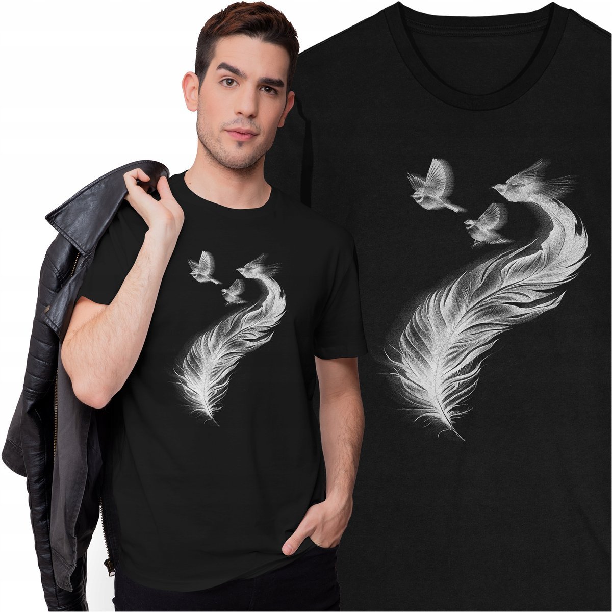 Koszulka Pióro Ptaki Ptasie Pióro Natura Zwierzęta Ptak Środowisko