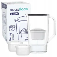 Dzbanki filtrujące - Dzbanek plastikowy AquaFloow J-MAXI 2,5l czarny + 3x filtr wkład wody Maxi - miniaturka - grafika 1