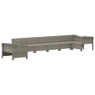 7-cz. zestaw wypoczynkowy do ogrodu, poduszki, szary, rattan PE vidaXL - Meble ogrodowe - miniaturka - grafika 5