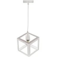Lampy sufitowe - Polux Loftowa LAMPA wisząca SWEDEN 306890 metalowa OPRAWA zwis KOSTKA kwadratowa klatka biała - miniaturka - grafika 1