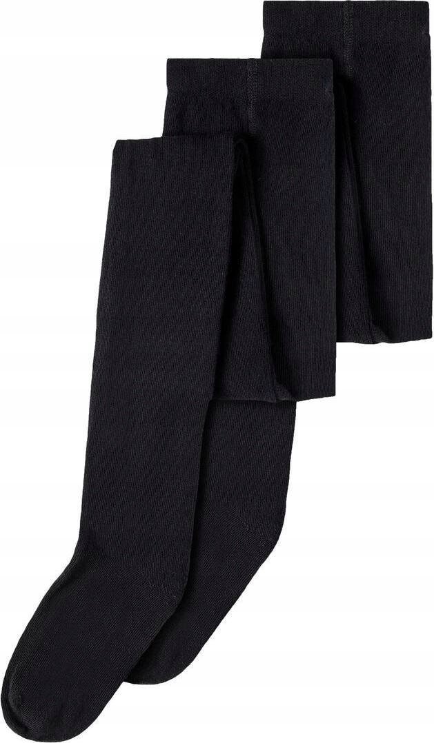 NAME IT 2-PAK CZARNE GŁADKIE RAJSTOPY DZIECIĘCE BAWEŁNIANE 122-128cm 6FA