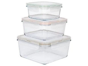 ERNESTO® Zestaw 3 pojemników do przechowywania żywności (Kwadratowy) - Pojemniki kuchenne - miniaturka - grafika 1