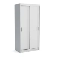 Meble do przedpokoju - Szafa przesuwna Nico 1 110cm biała dwudrzwiowa do pokoju sypialni - miniaturka - grafika 1