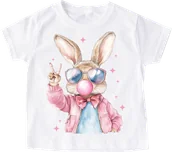 Koszulki dla dziewczynek - Koszulka z zajączkiem dla dziewczynki - wzór bunny42 - miniaturka - grafika 1