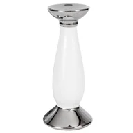 Świeczniki - Świecznik Ceramiczny Na Świeczka Tealight Biały Srebrny 31Cm Wesele Komunia - miniaturka - grafika 1