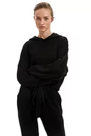 Swetry damskie - DeFacto Sweter normalny krój dla kobiet - sweter z golfem dla topów damski (czarny, S - M), czarny, S - miniaturka - grafika 1
