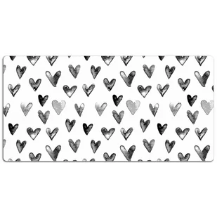 Podkładka na biurko z nadrukiem Szare serca 120x60 cm - Podkładki na biurko - miniaturka - grafika 1