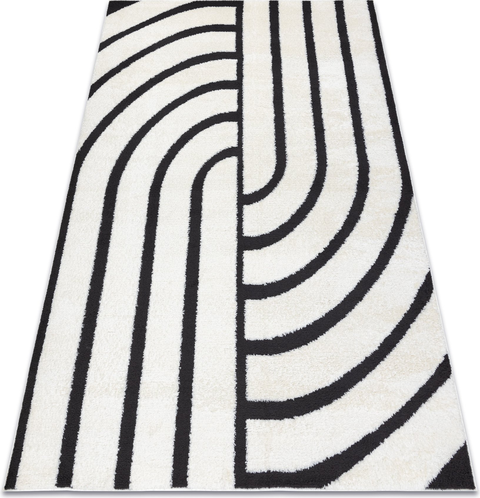 Dywan MODE 8631 geometryczny krem / czarny beżowy 240x330 cm