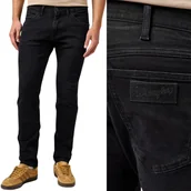 Spodnie męskie - Wrangler BRYSON Noir FREE TO STRETCH czarne spodnie jeansowe rurki W30 L34 - miniaturka - grafika 1