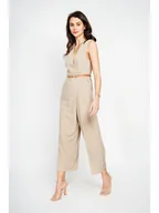 Kombinezony - Le Jardin du Lin Kombinezon w kolorze beżowym - miniaturka - grafika 1