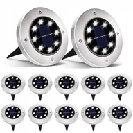 Lampy ogrodowe - 12x LAMPKI OGRODOWE SOLARNE GRUNTOWE WBIJANE NAJAZDOWE LED - miniaturka - grafika 1