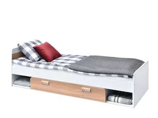 Komfortowe Łóżko z dużym pojemnikiem na pościel, Dąb-Biały, Codi, C13 - Łóżka - miniaturka - grafika 1