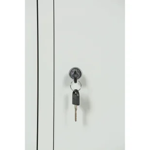 Szafka ubraniowa metalowa z przegrodą, 1850 x 800 x 500 mm, zamek cylindryczny, drzwi czerwone - Szafki biurowe - miniaturka - grafika 6