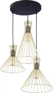 TK Lighting TKLIGHTING Sahara 3351 lampa wisząca zwis 3x60W E27 czarna/złota - Lampy sufitowe - miniaturka - grafika 1