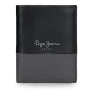 Portfele - Pepe Jeans Dual Portfel Pionowy z Portmonetką Czarny 8,5x10,5x1 cms Skóra, czarny, Talla única, Portfolio pionowe z toreb - miniaturka - grafika 1
