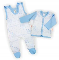 Moda i Uroda OUTLET - KOMPLET ŚPIOCHY Śpioszki + KAFTANIK Misie NIEBIESKIE 86 KLEKLE - miniaturka - grafika 1