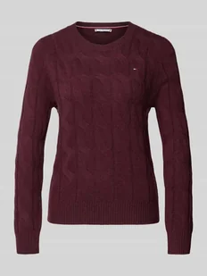 Sweter z dzianiny o kroju regular fit z czystej wełny - Swetry damskie - miniaturka - grafika 1