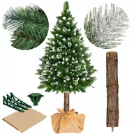 Choinki - Sztuczna choinka na pniu 180 cm sosna diamentowa ośnieżona drzewko świąteczne - miniaturka - grafika 1
