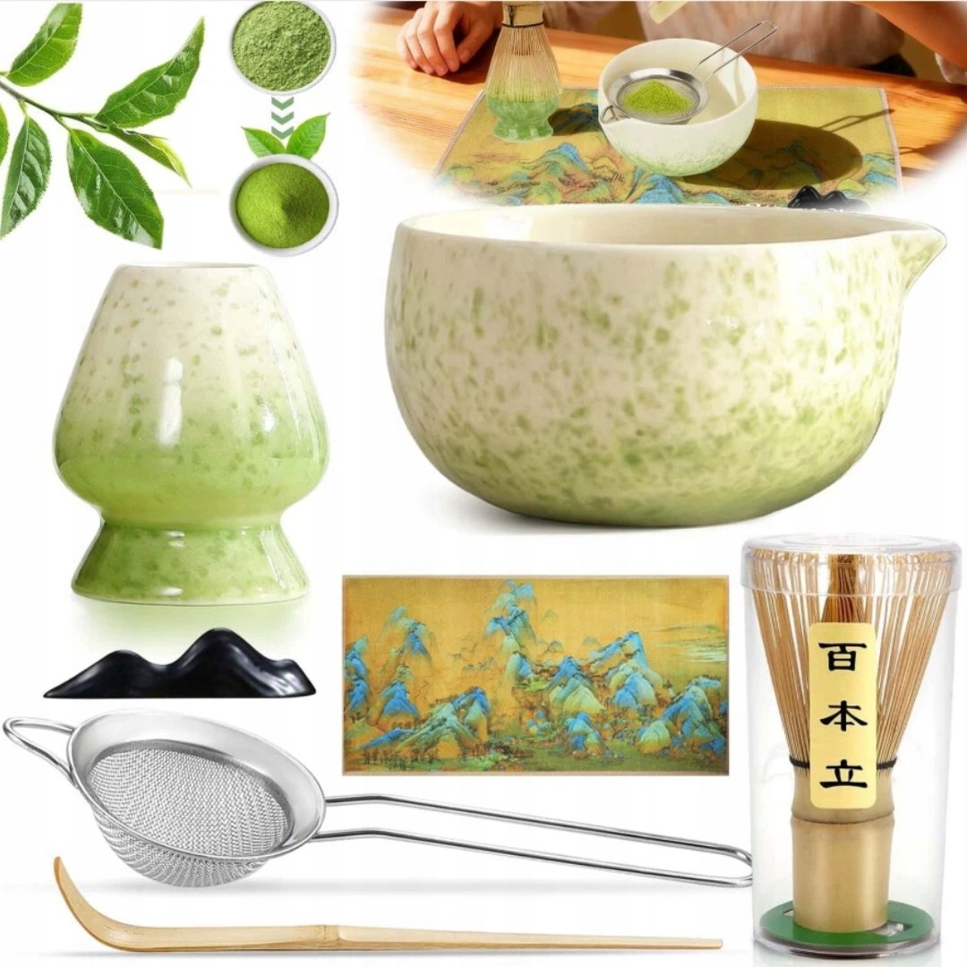 7w1 Kompletny Zestaw Do Herbaty Matcha Ceramiczny
