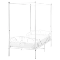 Łóżka - Łóżko z baldachimem Metal SORMERY 90 x 200 cm Biały - miniaturka - grafika 1