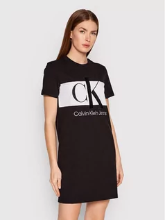 Sukienki - Calvin Klein Jeans Sukienka codzienna J20J218862 Czarny Regular Fit - grafika 1